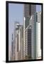 UAE, Downtown Dubai. High-rise buildings along Sheikh Zayed Road-Walter Bibikow-Framed Premium Photographic Print