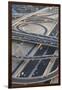 UAE, Downtown Dubai. Sheik Zayed Road interchange, elevated view-Walter Bibikow-Framed Photographic Print