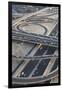 UAE, Downtown Dubai. Sheik Zayed Road interchange, elevated view-Walter Bibikow-Framed Photographic Print