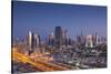 UAE, Downtown Dubai. Skyscrapers on Sheikh Zayed Road from downtown-Walter Bibikow-Stretched Canvas