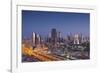 UAE, Downtown Dubai. Skyscrapers on Sheikh Zayed Road from downtown-Walter Bibikow-Framed Photographic Print