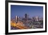 UAE, Downtown Dubai. Skyscrapers on Sheikh Zayed Road from downtown-Walter Bibikow-Framed Photographic Print