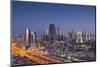 UAE, Downtown Dubai. Skyscrapers on Sheikh Zayed Road from downtown-Walter Bibikow-Mounted Photographic Print