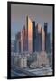 UAE, Downtown Dubai. Skyscrapers on Sheikh Zayed Road from downtown-Walter Bibikow-Framed Photographic Print