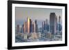 UAE, Downtown Dubai. Skyscrapers on Sheikh Zayed Road from downtown-Walter Bibikow-Framed Photographic Print