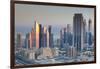 UAE, Downtown Dubai. Skyscrapers on Sheikh Zayed Road from downtown-Walter Bibikow-Framed Photographic Print