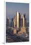 UAE, Downtown Dubai. Skyscrapers on Sheikh Zayed Road from downtown-Walter Bibikow-Framed Premium Photographic Print