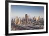 UAE, Downtown Dubai. Skyscrapers on Sheikh Zayed Road from downtown-Walter Bibikow-Framed Photographic Print