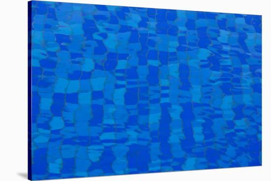 UAE, Downtown Dubai. Swimming pool detail-Walter Bibikow-Stretched Canvas