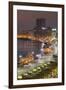 UAE, Dubai, Deira. Elevated view of Dubai Creek-Walter Bibikow-Framed Premium Photographic Print