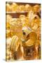 UAE, Dubai, Deira. Gold Souk, gold jewelry-Walter Bibikow-Stretched Canvas