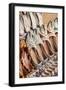 UAE, Dubai, Deira. Souvenir traditional slippers-Walter Bibikow-Framed Photographic Print