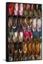 UAE, Dubai, Deira. Souvenir traditional slippers-Walter Bibikow-Framed Stretched Canvas