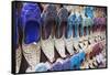UAE, Dubai, Deira. Souvenir traditional slippers-Walter Bibikow-Framed Stretched Canvas