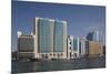 UAE, Dubai, Deira. waterfront buildings by Dubai Creek-Walter Bibikow-Mounted Premium Photographic Print