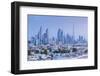 UAE, Dubai, Jumeira, skyscrapers along Sheikh Zayed Road, skyline from Jumeira, dusk-Walter Bibikw-Framed Photographic Print