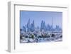 UAE, Dubai, Jumeira, skyscrapers along Sheikh Zayed Road, skyline from Jumeira, dusk-Walter Bibikw-Framed Photographic Print