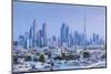 UAE, Dubai, Jumeira, skyscrapers along Sheikh Zayed Road, skyline from Jumeira, dusk-Walter Bibikw-Mounted Photographic Print