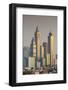 UAE, Dubai, Jumeirah. Skyscrapers seen from Jumeirah-Walter Bibikow-Framed Photographic Print