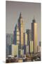 UAE, Dubai, Jumeirah. Skyscrapers seen from Jumeirah-Walter Bibikow-Mounted Premium Photographic Print