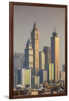 UAE, Dubai, Jumeirah. Skyscrapers seen from Jumeirah-Walter Bibikow-Framed Photographic Print