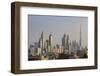 UAE, Dubai, Jumeirah. Skyscrapers seen from Jumeirah-Walter Bibikow-Framed Photographic Print