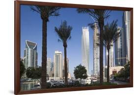 UAE, Dubai Marina high-rise buildings including the twisted Cayan Tower-Walter Bibikow-Framed Photographic Print