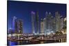 UAE, Dubai Marina high-rise buildings including the twisted Cayan Tower-Walter Bibikow-Stretched Canvas