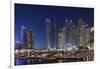 UAE, Dubai Marina high-rise buildings including the twisted Cayan Tower-Walter Bibikow-Framed Photographic Print