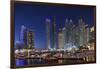 UAE, Dubai Marina high-rise buildings including the twisted Cayan Tower-Walter Bibikow-Framed Photographic Print