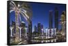 UAE, Dubai Marina high-rise buildings including the twisted Cayan Tower-Walter Bibikow-Framed Stretched Canvas