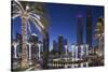 UAE, Dubai Marina high-rise buildings including the twisted Cayan Tower-Walter Bibikow-Stretched Canvas