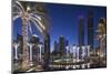 UAE, Dubai Marina high-rise buildings including the twisted Cayan Tower-Walter Bibikow-Mounted Photographic Print