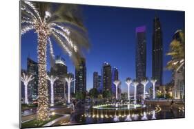 UAE, Dubai Marina high-rise buildings including the twisted Cayan Tower-Walter Bibikow-Mounted Photographic Print