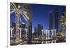 UAE, Dubai Marina high-rise buildings including the twisted Cayan Tower-Walter Bibikow-Framed Photographic Print