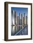 UAE, Dubai Marina high-rise buildings including the twisted Cayan Tower-Walter Bibikow-Framed Photographic Print