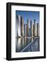 UAE, Dubai Marina high-rise buildings including the twisted Cayan Tower-Walter Bibikow-Framed Photographic Print