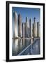 UAE, Dubai Marina high-rise buildings including the twisted Cayan Tower-Walter Bibikow-Framed Photographic Print