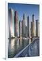 UAE, Dubai Marina high-rise buildings including the twisted Cayan Tower-Walter Bibikow-Framed Photographic Print