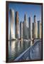 UAE, Dubai Marina high-rise buildings including the twisted Cayan Tower-Walter Bibikow-Framed Photographic Print