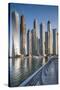 UAE, Dubai Marina high-rise buildings including the twisted Cayan Tower-Walter Bibikow-Stretched Canvas