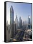 Uae, Dubai, Sheikh Zayed Road (Highway E11)-Alan Copson-Framed Stretched Canvas