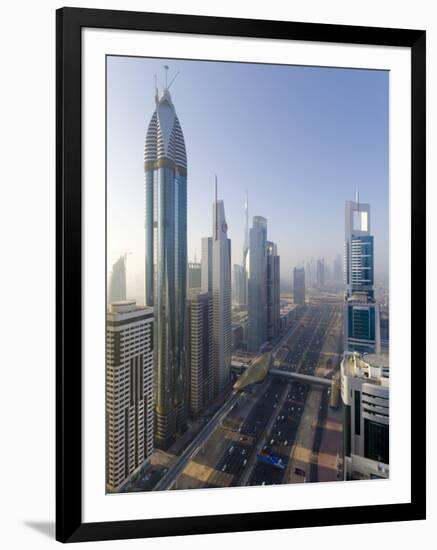 Uae, Dubai, Sheikh Zayed Road (Highway E11)-Alan Copson-Framed Photographic Print