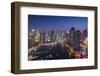 UAE, elevated view of Dubai Marina-Walter Bibikow-Framed Photographic Print