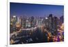 UAE, elevated view of Dubai Marina-Walter Bibikow-Framed Photographic Print