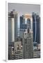 UAE, elevated view of Dubai Marina-Walter Bibikow-Framed Photographic Print