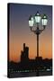 Uae, United Arab Emirates, Abu Dhabi. City and Arabic Streetlamps-Walter Bibikow-Stretched Canvas