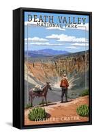 Ubehebe Crater - Death Valley National Park-Lantern Press-Framed Stretched Canvas