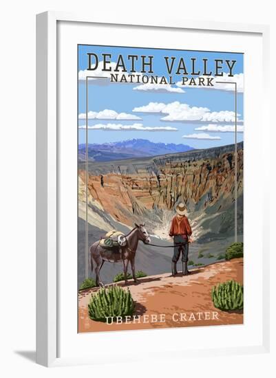 Ubehebe Crater - Death Valley National Park-Lantern Press-Framed Art Print