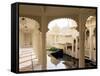 Udai Vilas Oberoi Resort Hotel, Udaipur Lake, Udaipur, Rajasthan State, India-John Henry Claude Wilson-Framed Stretched Canvas